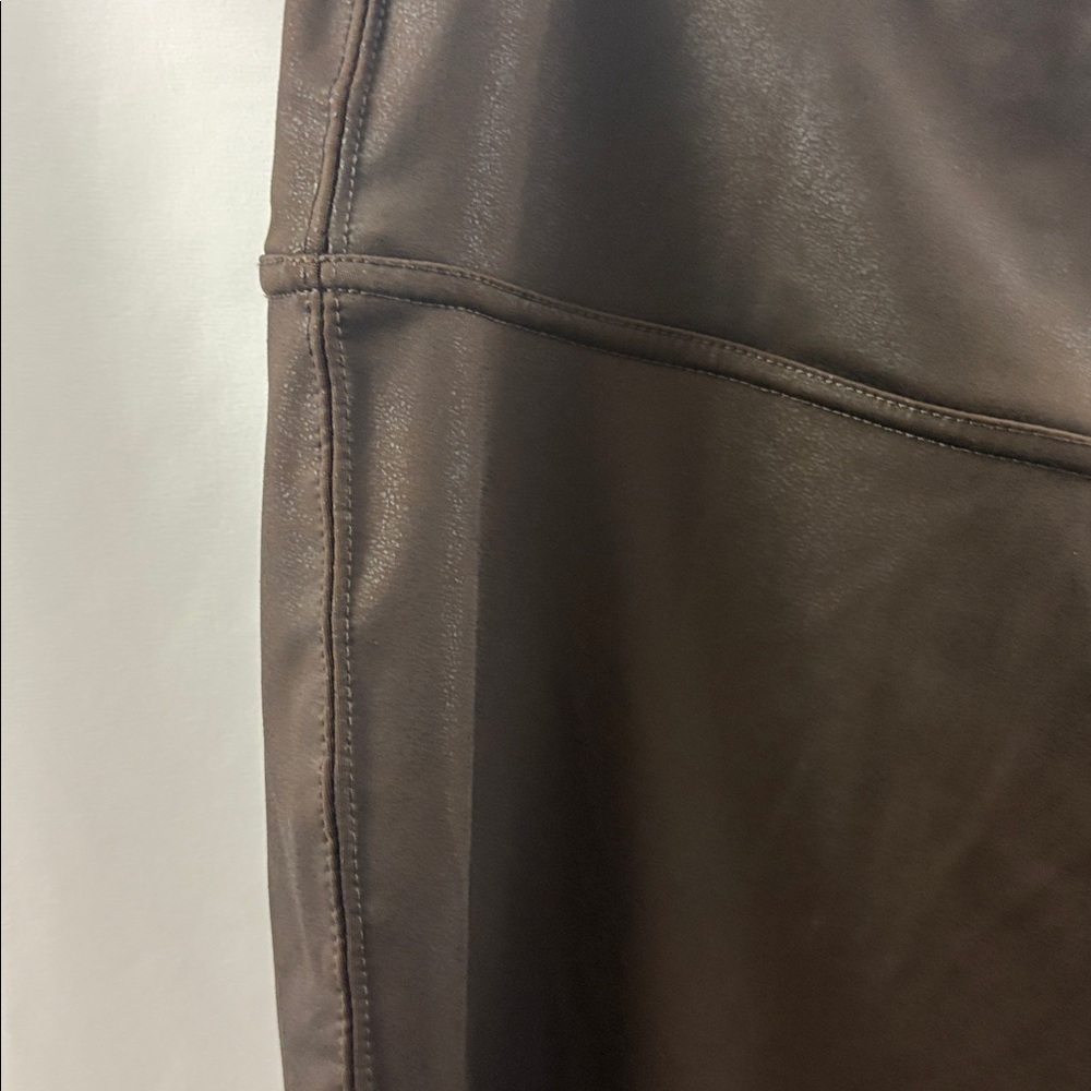 Seven Jeans 7 Dark Brown Faux Leather Leggings XXL - Picture 5 of 11